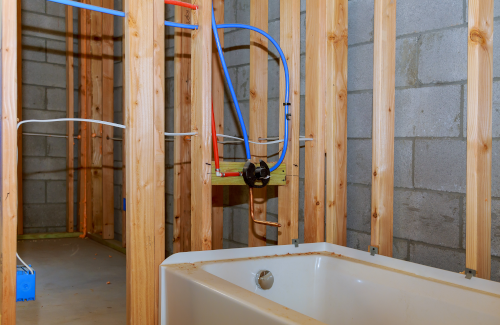 Basement Bathroom Plumbing - Bathtub Install